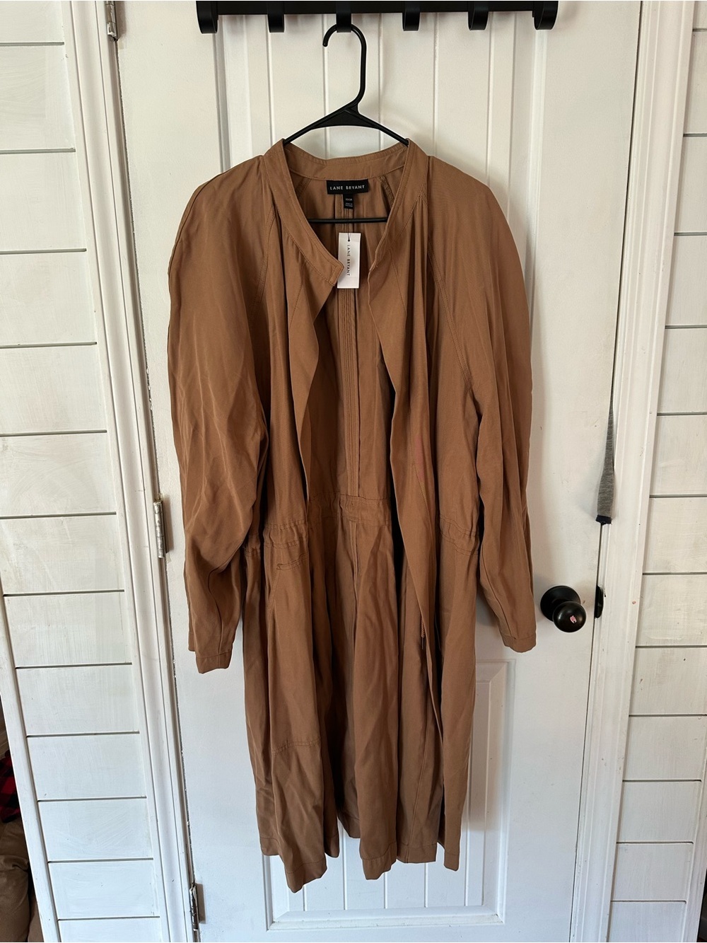Lane Bryant Camel Twill Utility trench coat Duster Jacket
